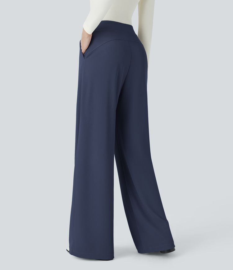 Halara Flex™ High Waisted Body Sculpt Waist-Slimming Pocket Wide Leg Micro Waffle Work Pants