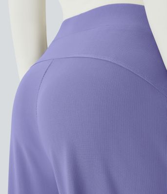 Halara Flex™ Hohe Taille Body Sculpt Taille verschlankende Taschenhose mit weitem Bein und Mikrowaffel-Struktur