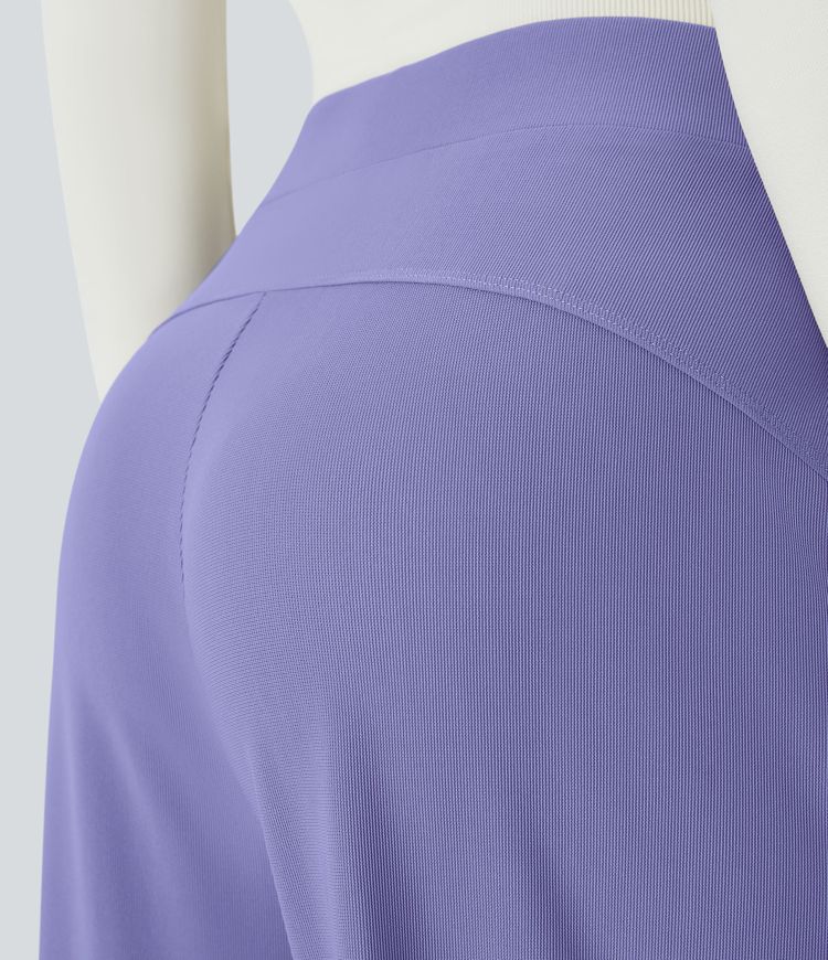 Halara Flex™ Hohe Taille Body Sculpt Taille verschlankende Taschenhose mit weitem Bein und Mikrowaffel-Struktur