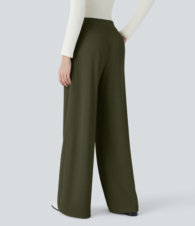 Halara Flex™ High Waisted Body Sculpt Waist-Slimming Pocket Wide Leg Micro Waffle Work Pants