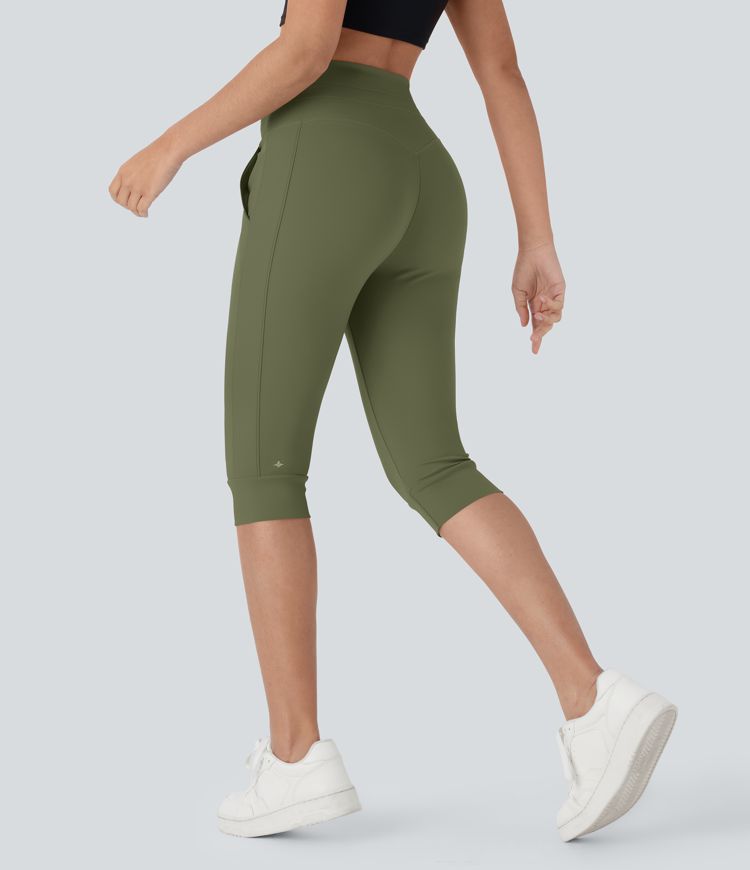 Softlyzero™ Plush High Waisted Drawstring Side Pocket Yoga Pedal Pusher Joggers