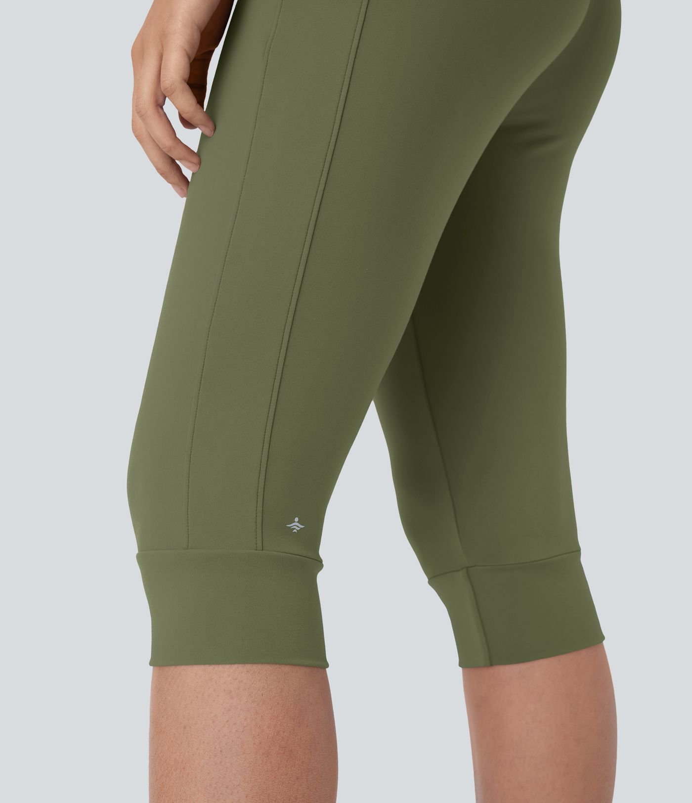 Pantalon corsaire jogging de yoga Softlyzero™ moelleux, taille haute à cordon avec poches latérales