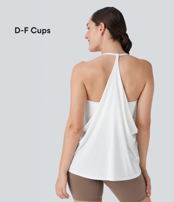 SoftlyZero™ Airy Halter Draped InstantCool Yoga Sports Top E-G Cups-UPF50+