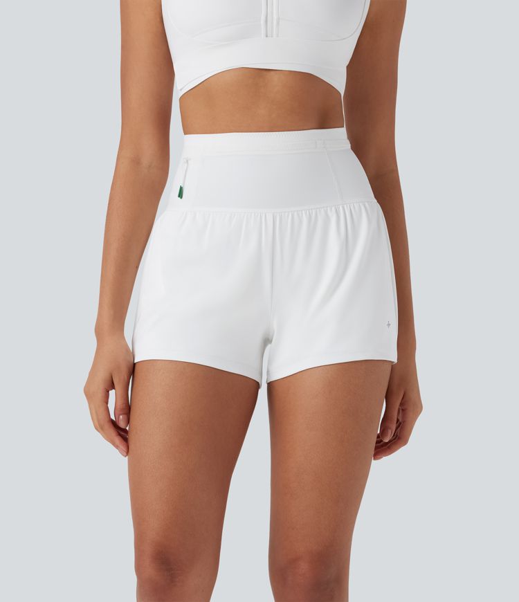 Short de course SpeedWave™ taille haute mesh contrastant 2-en-1 séchage rapide avec multiples poches