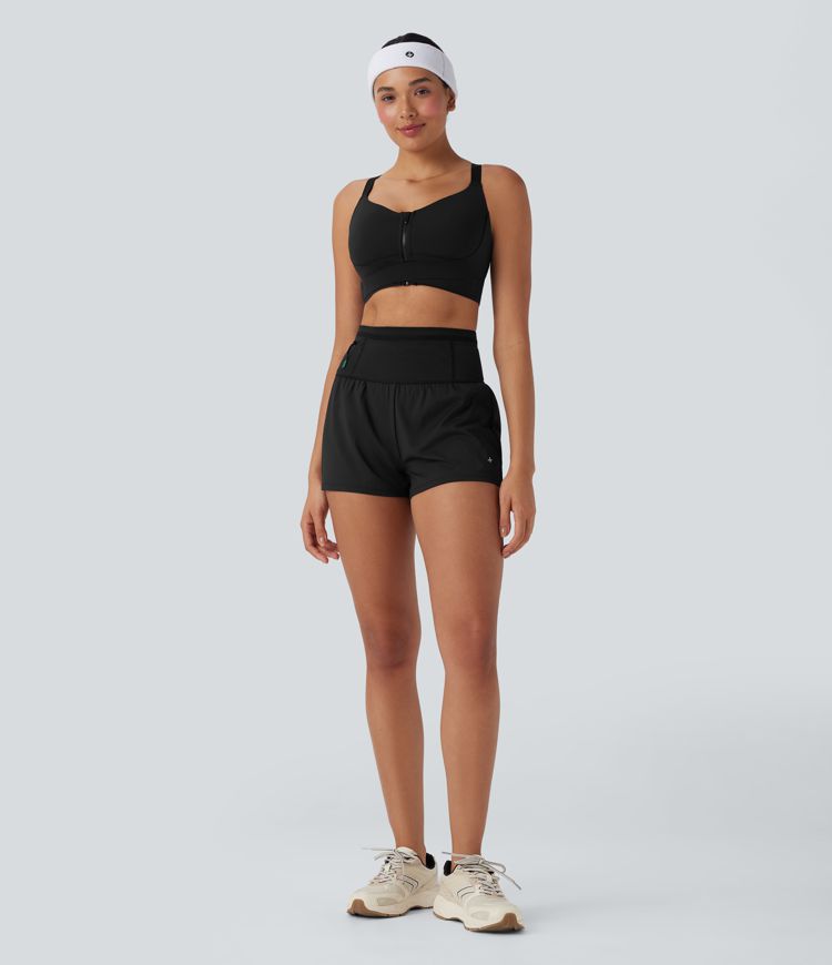 Brassière de sport course SpeedWave™ soutien intermédiaire push-up zip boucle réglable séchage rapide bonnets A-C