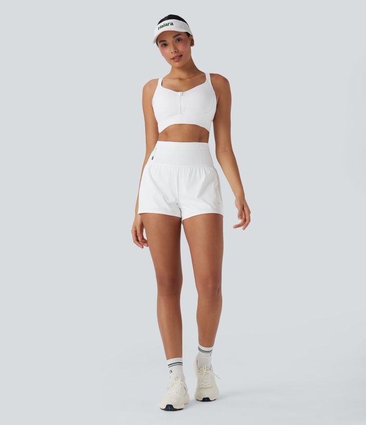 SpeedWave™ Medium Support Push Up Zipper Adjustable Buckle Quick Dry Running Sports Bra A-C Cups