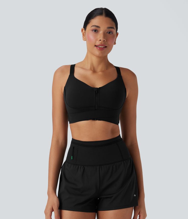 Brassière de sport course SpeedWave™ soutien intermédiaire push-up zip boucle réglable séchage rapide bonnets A-C
