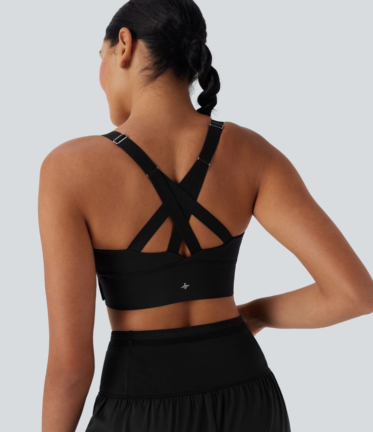 Brassière de sport course SpeedWave™ soutien intermédiaire push-up zip boucle réglable séchage rapide bonnets A-C