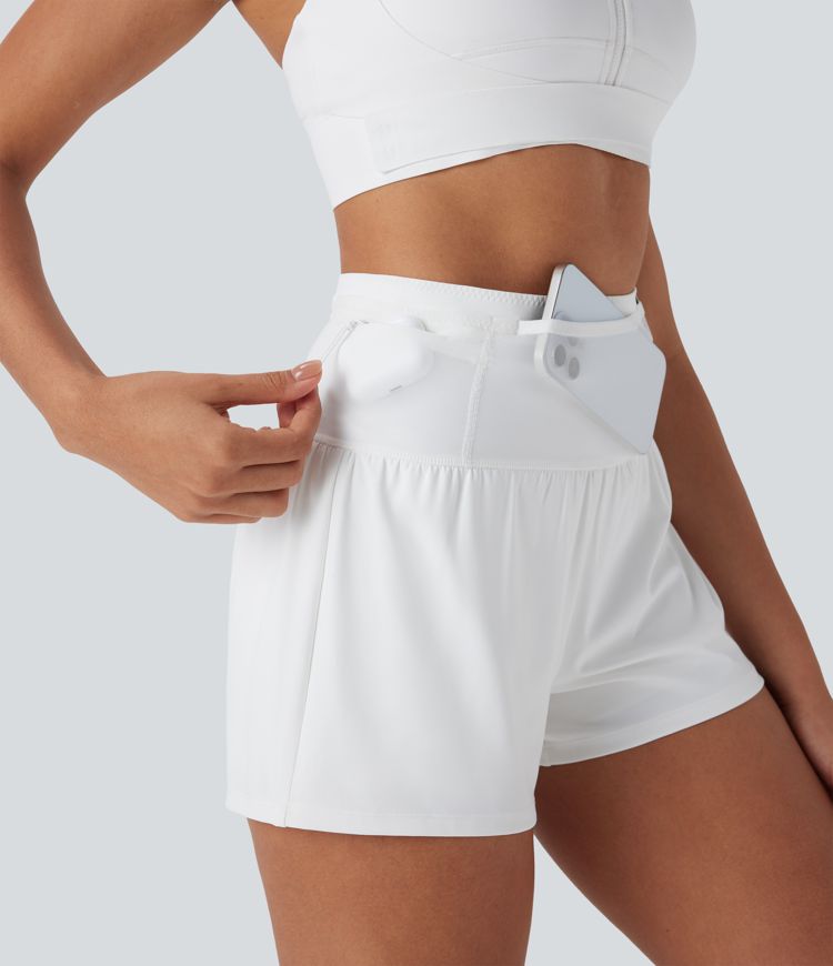 Short de course SpeedWave™ taille haute mesh contrastant 2-en-1 séchage rapide avec multiples poches