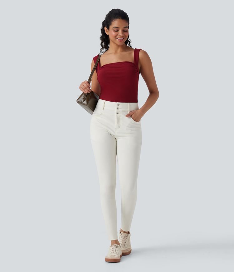 Halara Flex™ High Waisted Zipper Pockets Casual Skinny Jeans