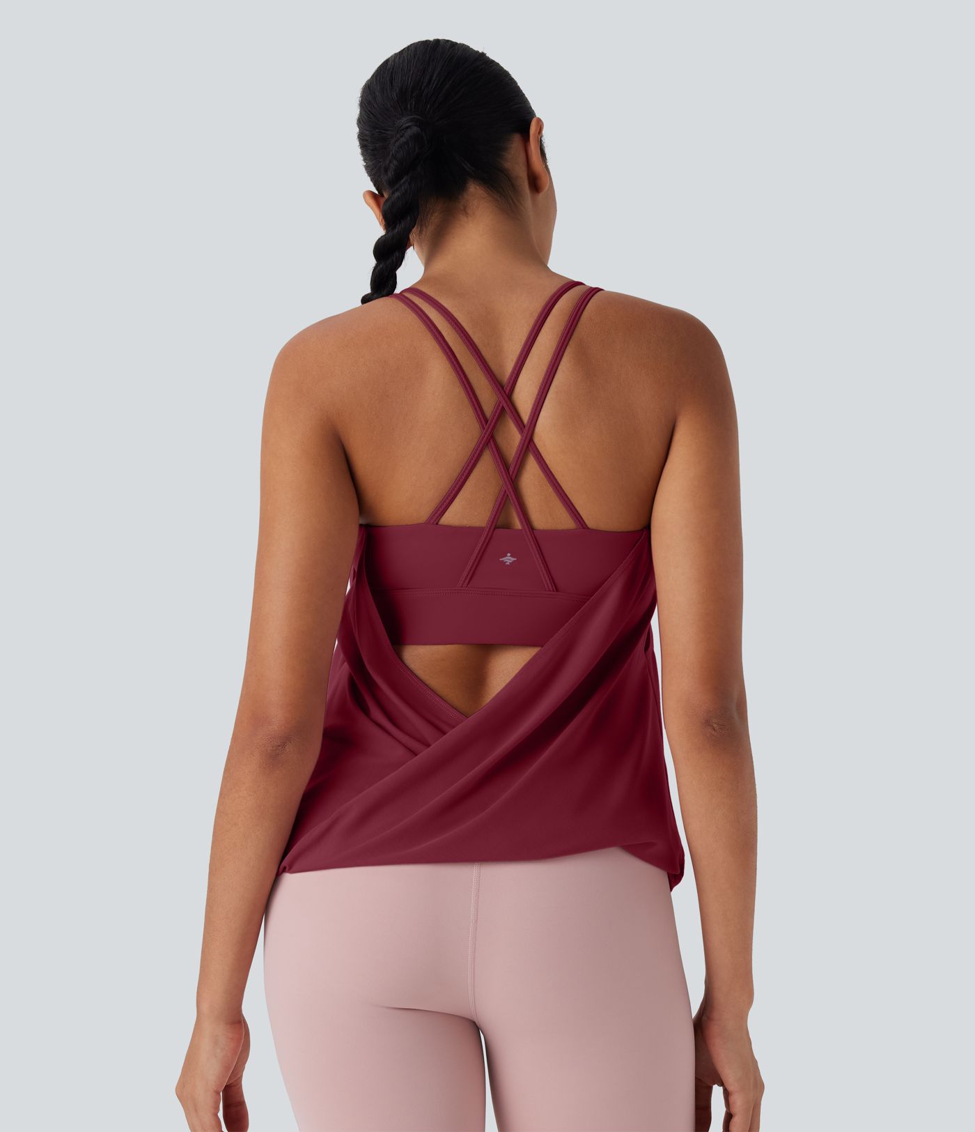 Double Straps Pleated Quick Dry Yoga Cami Top