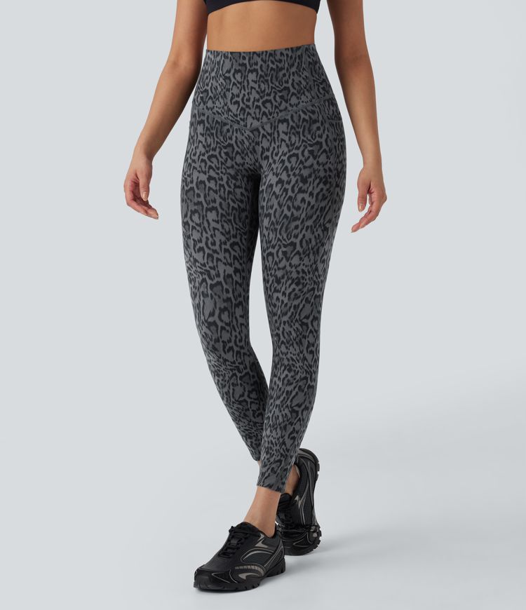 Halara UltraSculpt™ Leopard Print SoCinched High Waisted Tummy Control Yoga Leggings with Pockets