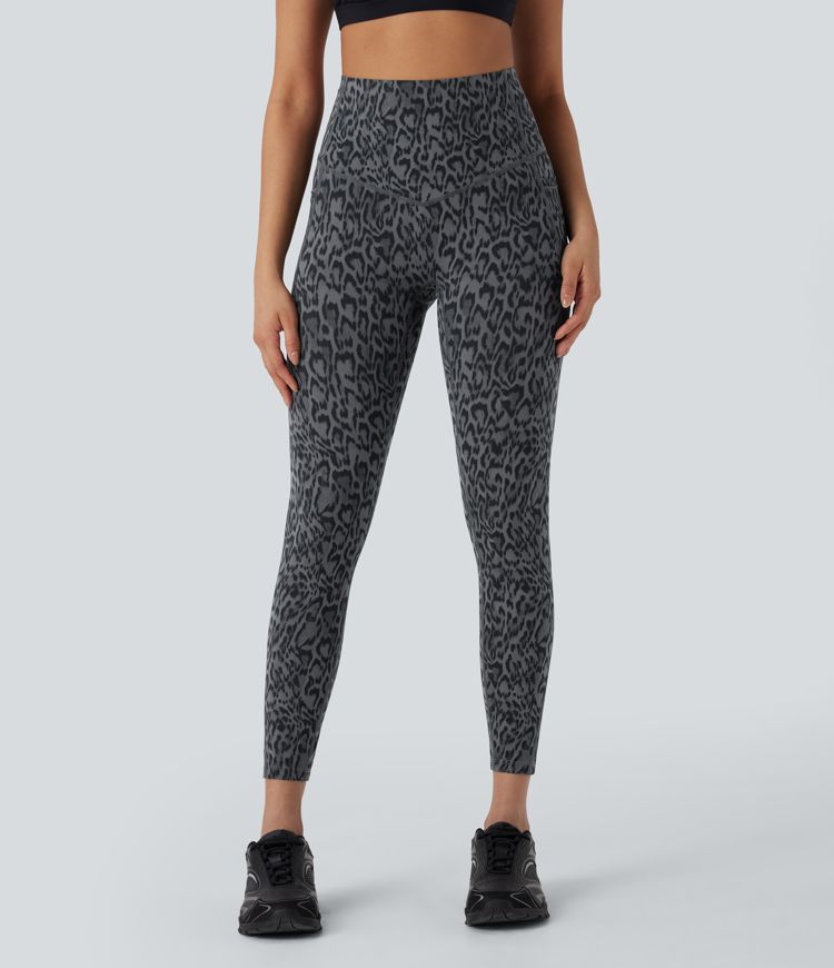 Halara UltraSculpt™ Leopard Print SoCinched High Waisted Tummy Control Yoga Leggings with Pockets