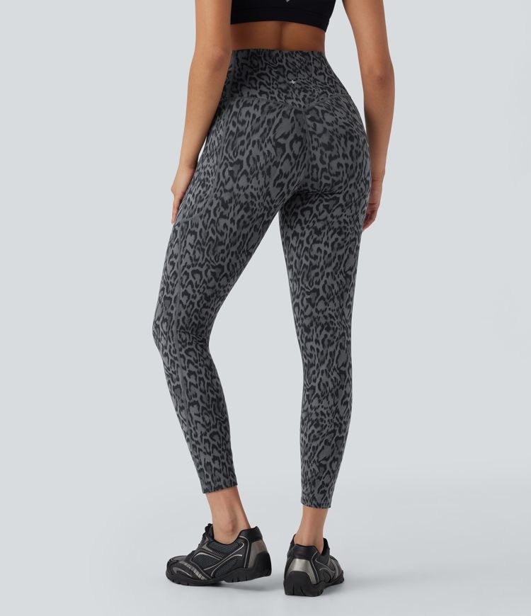 Halara UltraSculpt™ Leopard Print SoCinched High Waisted Tummy Control Yoga Leggings with Pockets