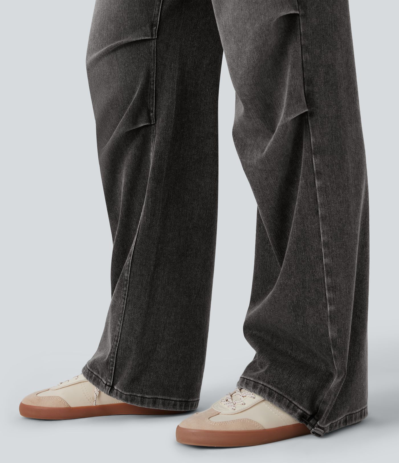 Jeans Halara Flex™ Denim tiro bajo elástico cordón ajustable múltiple bolsillo