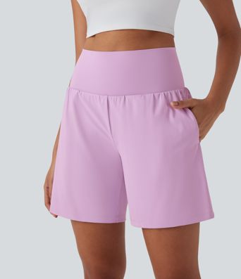 SoftlyZero™ Airy Super High Waisted 2-in-1 Cool Touch Yoga Shorts 7" with Pockets