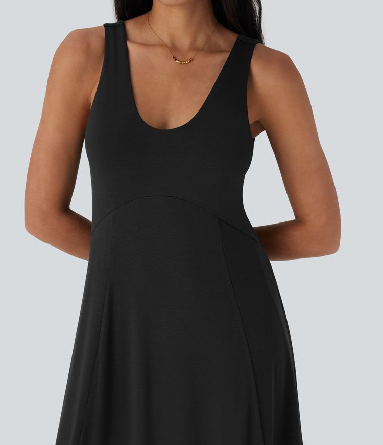 U Neck Flowy Maxi Casual Tank Dress U Neck Flowy Maxi Casual Tank Dress