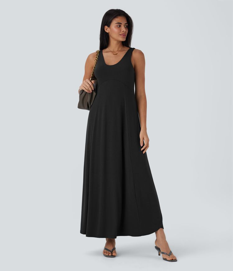 U Neck Flowy Maxi Casual Tank Dress U Neck Flowy Maxi Casual Tank Dress