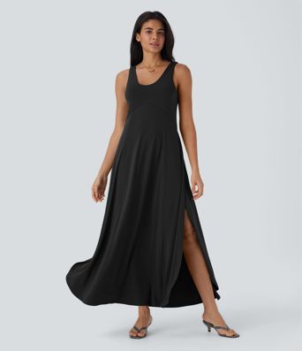 U Neck Flowy Maxi Casual Tank Dress U Neck Flowy Maxi Casual Tank Dress