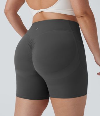 Plus Size Halara UltraSculpt™ High Waisted Scrunch Butt Lifting Tummy Control Shaping Training Biker Shorts 7'' with Pockets