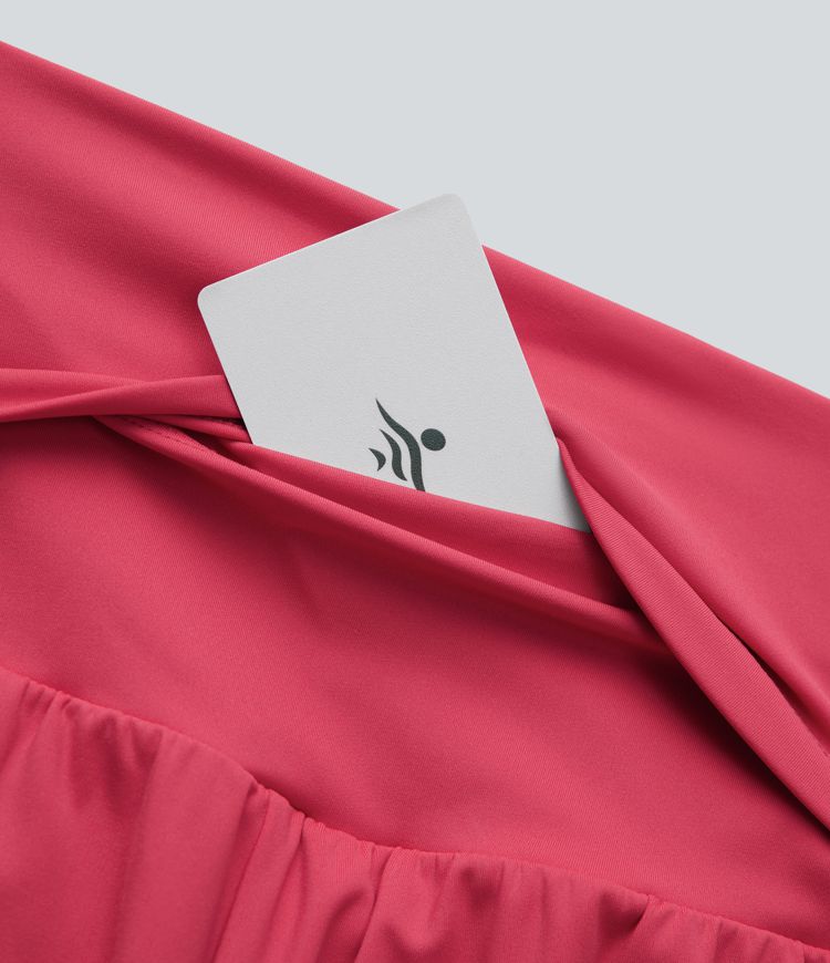 SoftlyZero™ Airy Super High Waisted 2-in-1 Cool Touch Yoga Plus Size Shorts 7" with Pockets