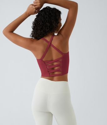 Crisscross Backless Cropped Yoga Tank Top