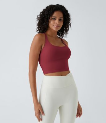 Crisscross Backless Cropped Yoga Tank Top