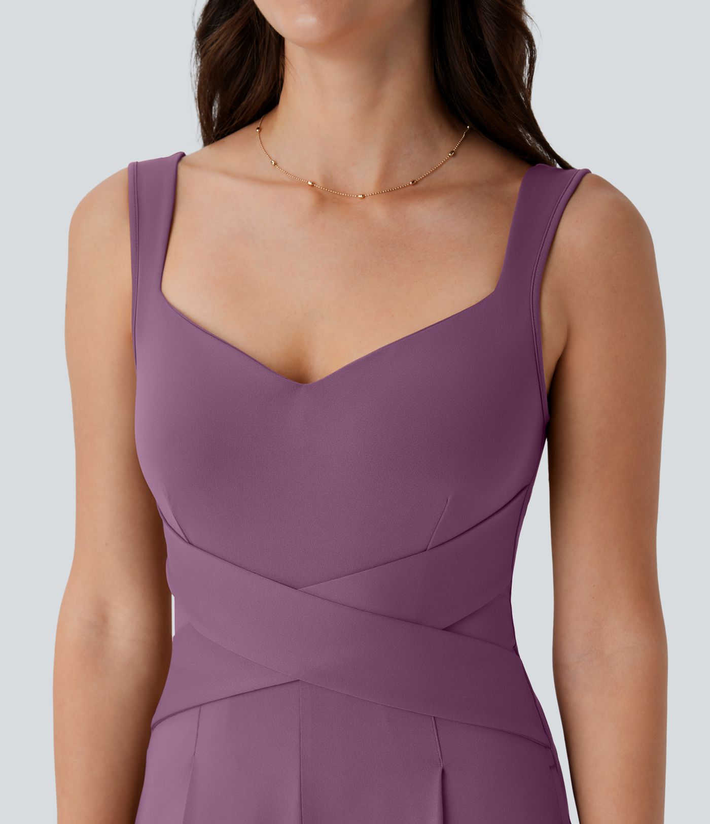 U Back Sleeveless Casual Jumpsuit with Pockets