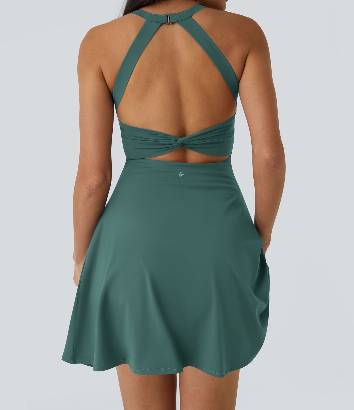 Backless Twisted Flare Dance Active Dress-Longer Length-Easy Peezy Edition