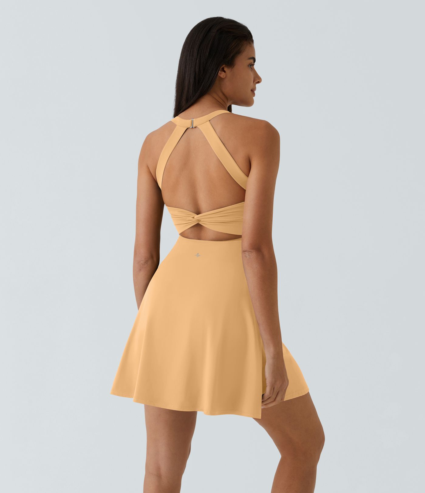 SoftlyZero™ Airy Backless Twisted Flare Low Support Dance Active Dress-Longer Length-Easy Peezy Edition A-C Cups