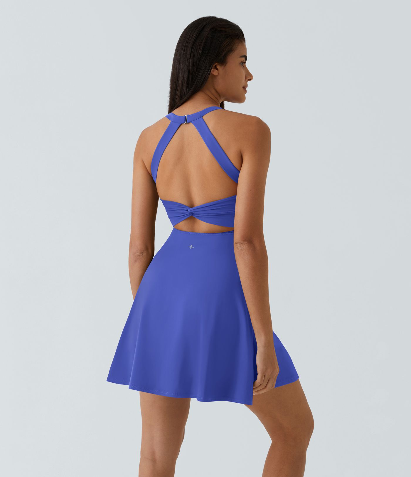 SoftlyZero™ Airy Backless Twisted Flare Low Support Dance Active Dress-Longer Length-Easy Peezy Edition A-C Cups