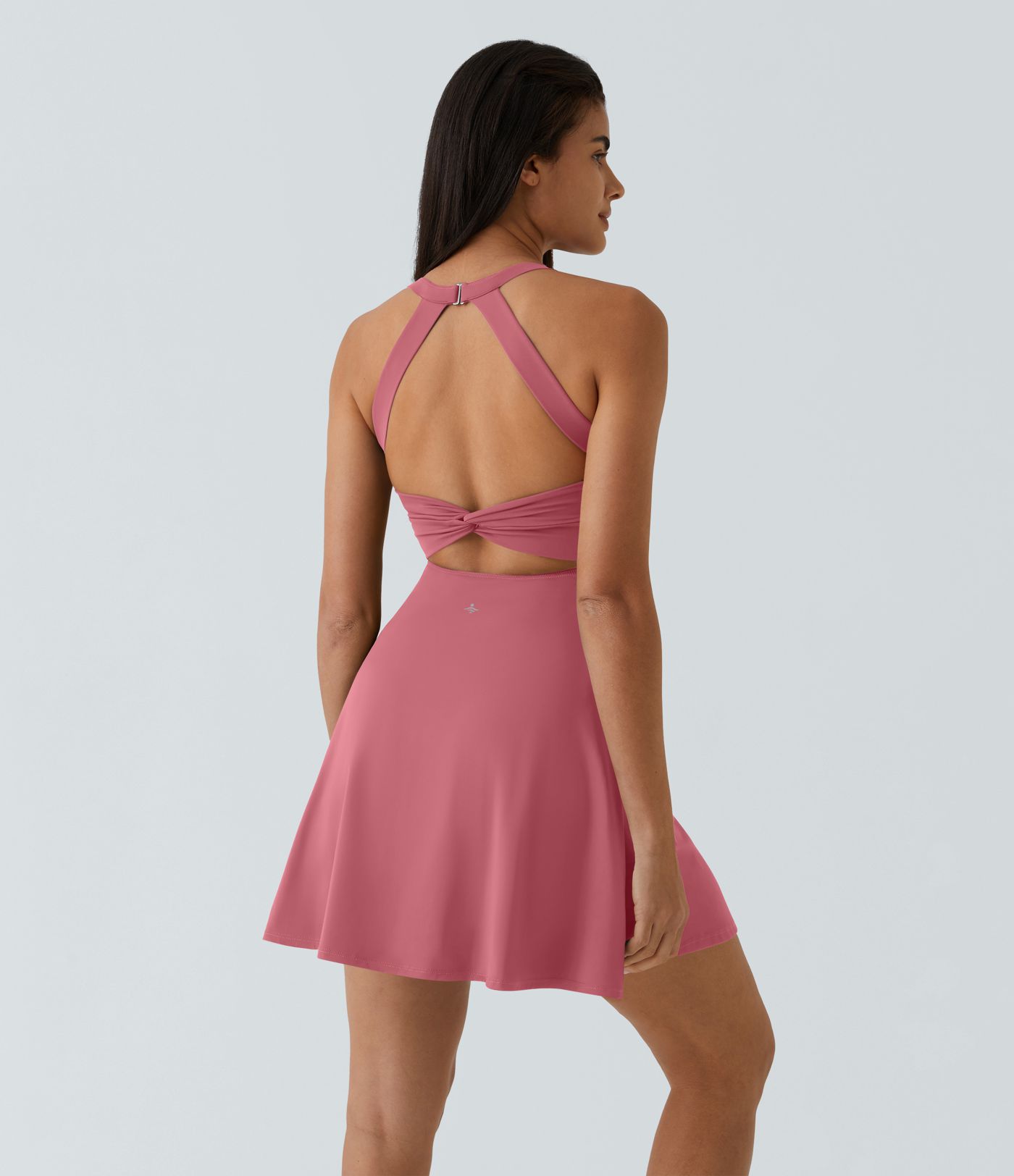SoftlyZero™ Airy Backless Twisted Flare Low Support Dance Active Dress-Longer Length-Easy Peezy Edition A-C Cups