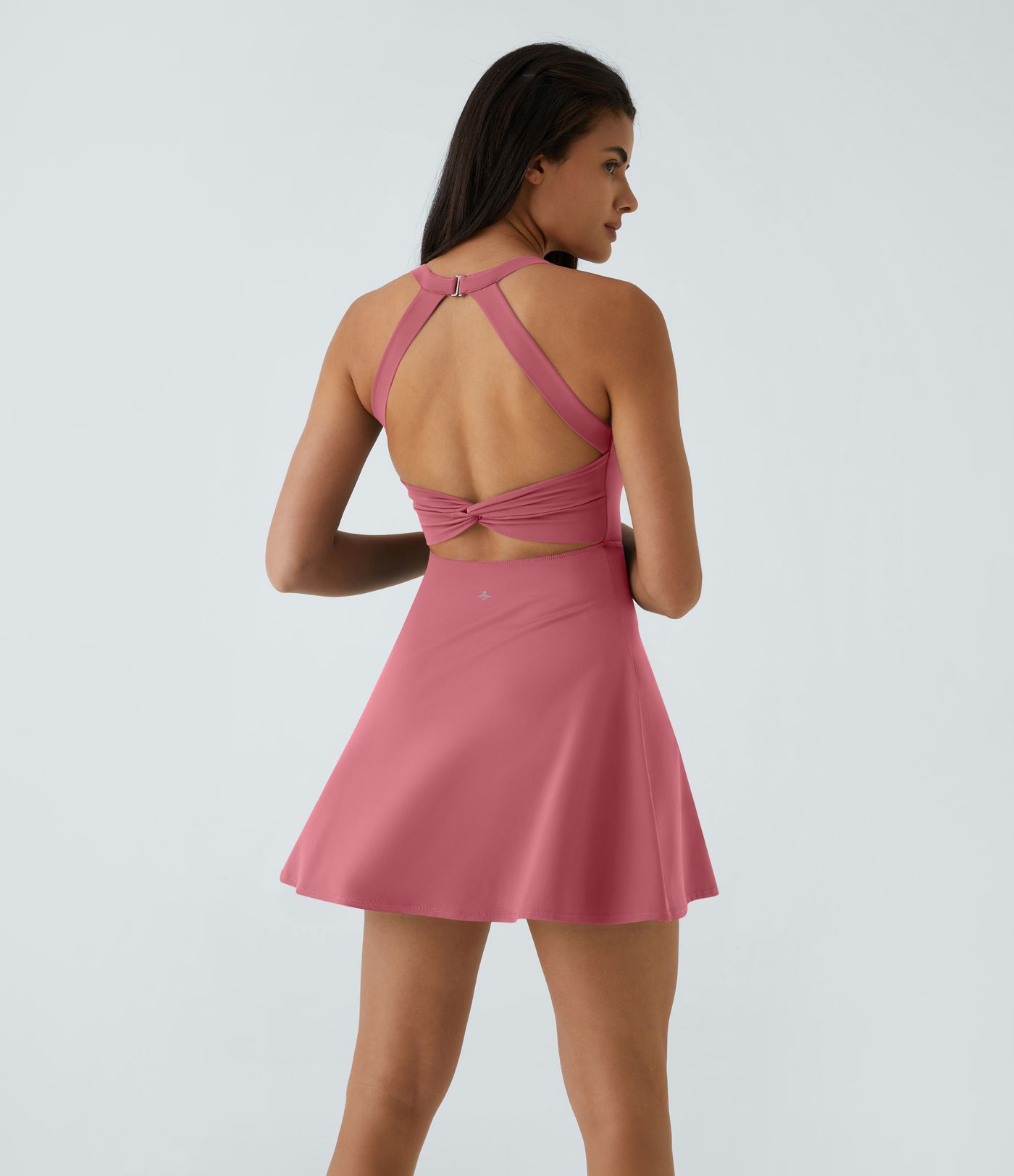SoftlyZero™ Airy Backless Twisted Flare Low Support Dance Active Dress-Longer Length-Easy Peezy Edition A-C Cups