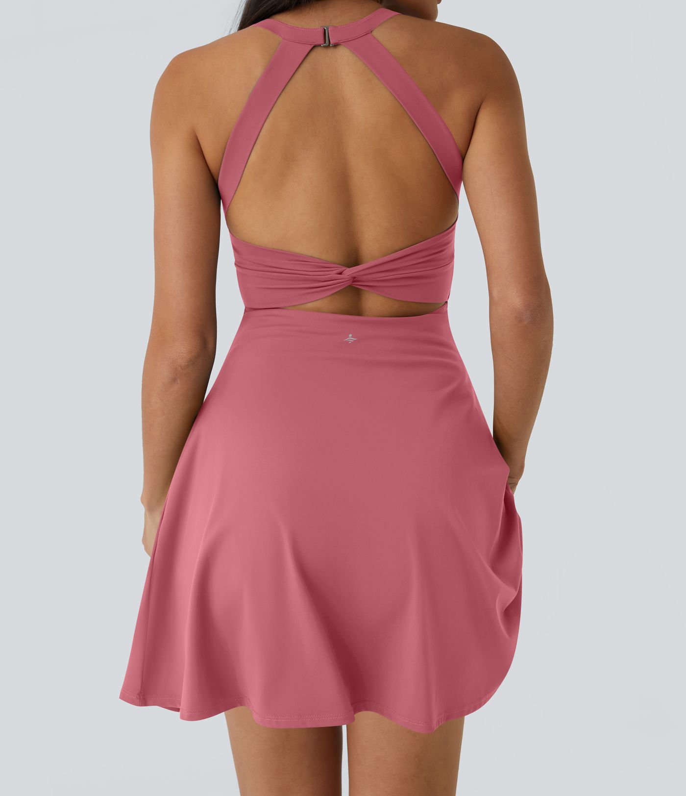 SoftlyZero™ Airy Backless Twisted Flare Low Support Dance Active Dress-Longer Length-Easy Peezy Edition A-C Cups