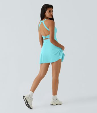 SoftlyZero™ Airy Backless Twisted Flare Low Support Dance Active Dress-Longer Length-Easy Peezy Edition A-C Cups