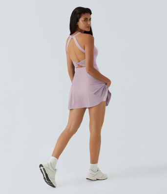 SoftlyZero™ Airy Backless Twisted Flare Low Support Dance Active Dress-Longer Length-Easy Peezy Edition A-D Cups