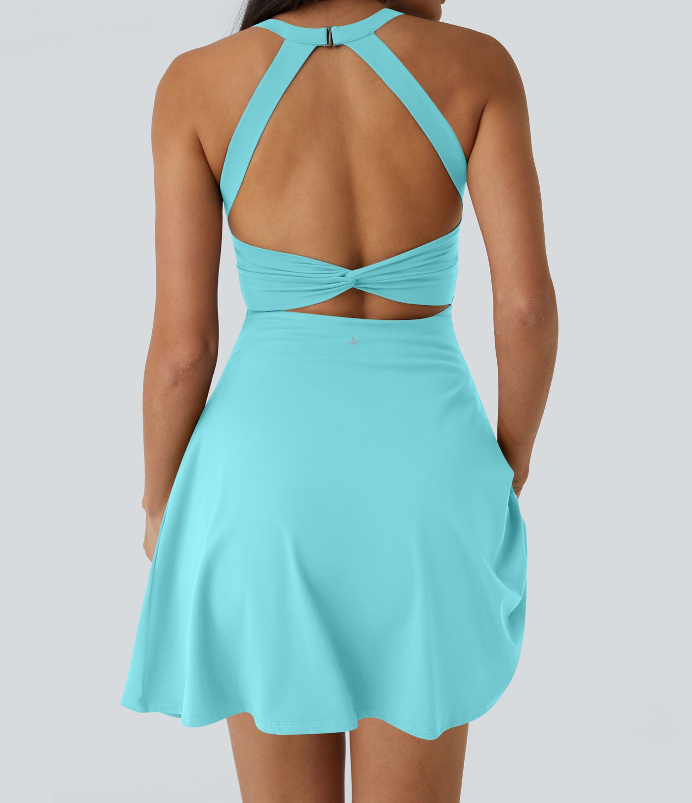 SoftlyZero™ Airy Backless Twisted Flare Low Support Dance Active Dress-Longer Length-Easy Peezy Edition A-C Cups