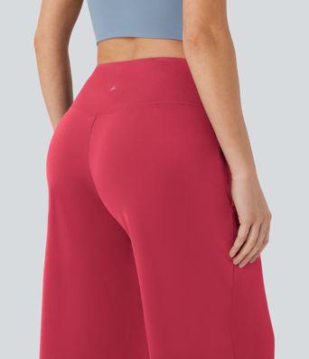 SoftlyZero™ Airy Crossover High Waisted Wide Leg Cool Touch Yoga Pedal Pusher Pants with Pockets