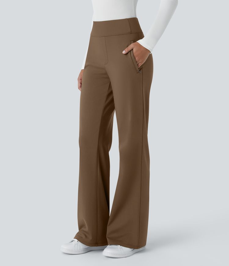 Halara Flex™ High Waisted Side Zipper Pocket Work Flare Pants