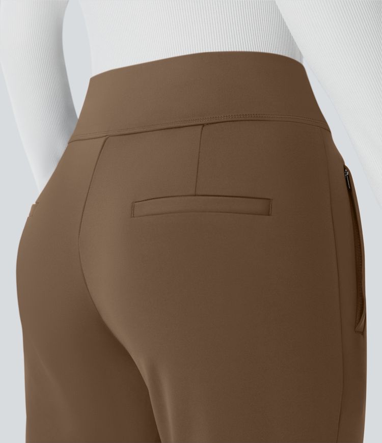 Pantalon tailleur évasé taille moyenne Halara Flex™ DayStretch avec zip latéral et poches