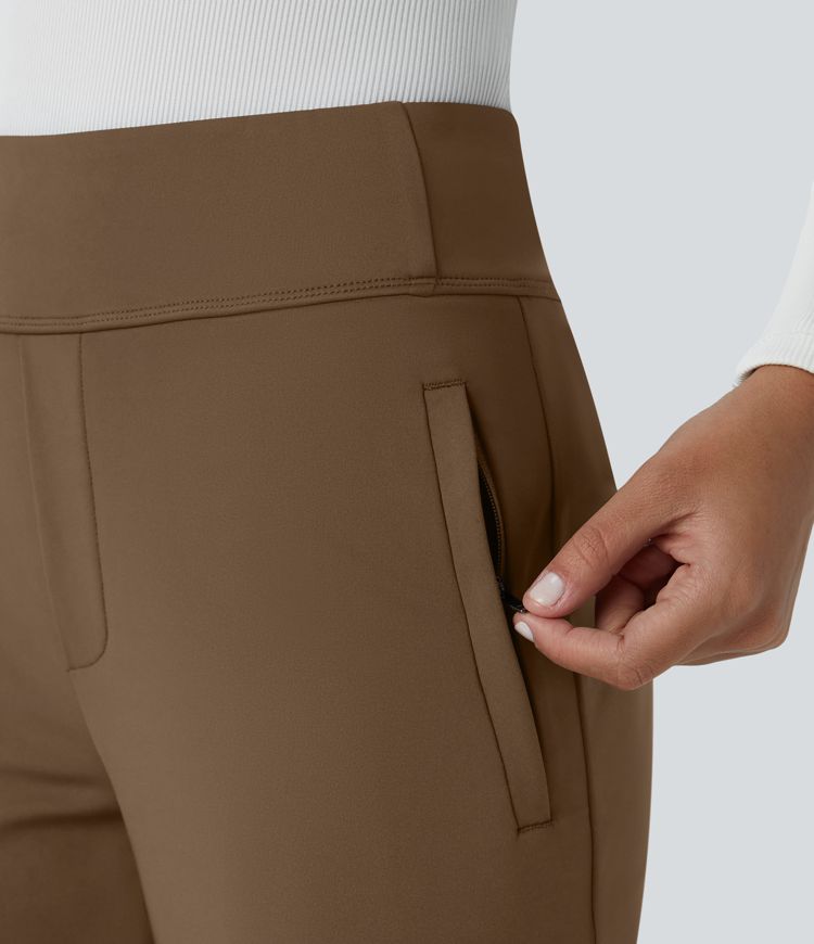 Pantalon tailleur évasé taille moyenne Halara Flex™ DayStretch avec zip latéral et poches