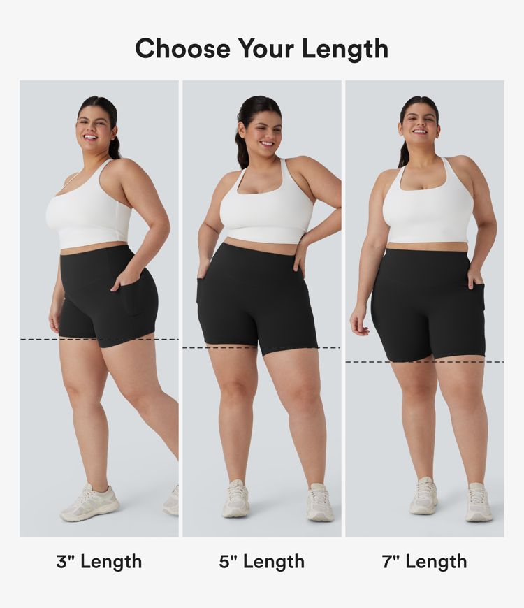 Halara UltraSculpt™ SoCinched High Waisted Tummy Control Shaping Training Plus Size Biker Shorts 7'' with Side Pocket