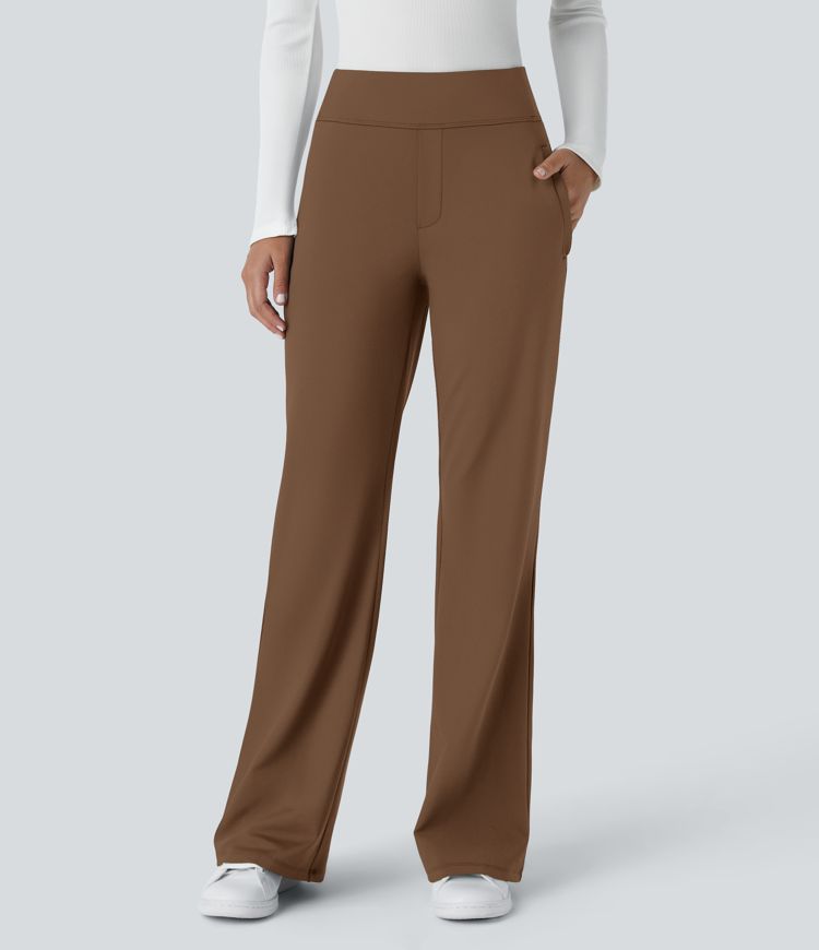 Halara Flex™ Mid Rise Side Zipper Pocket Work Flare Pants
