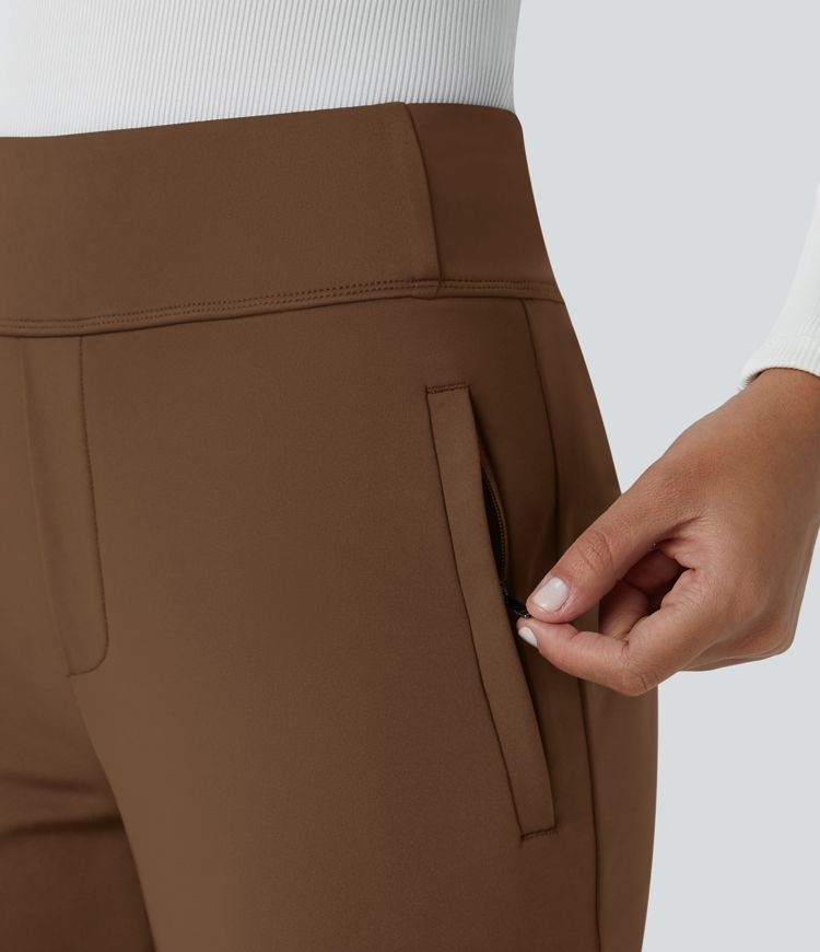 Halara Flex™ Mid Rise Side Zipper Pocket Work Flare Pants