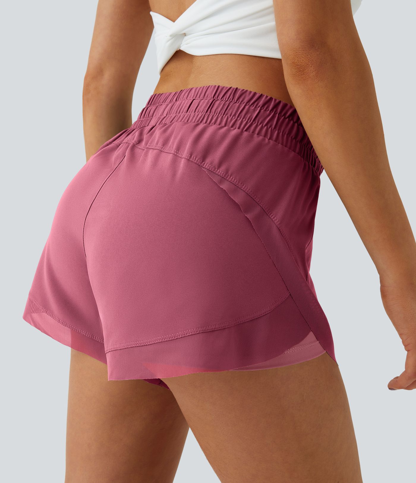 Shorts Running 7,5cm 2 en1 Taille Mi-Haute Cordon de Serrage Empiècement Mesh Contrastant 