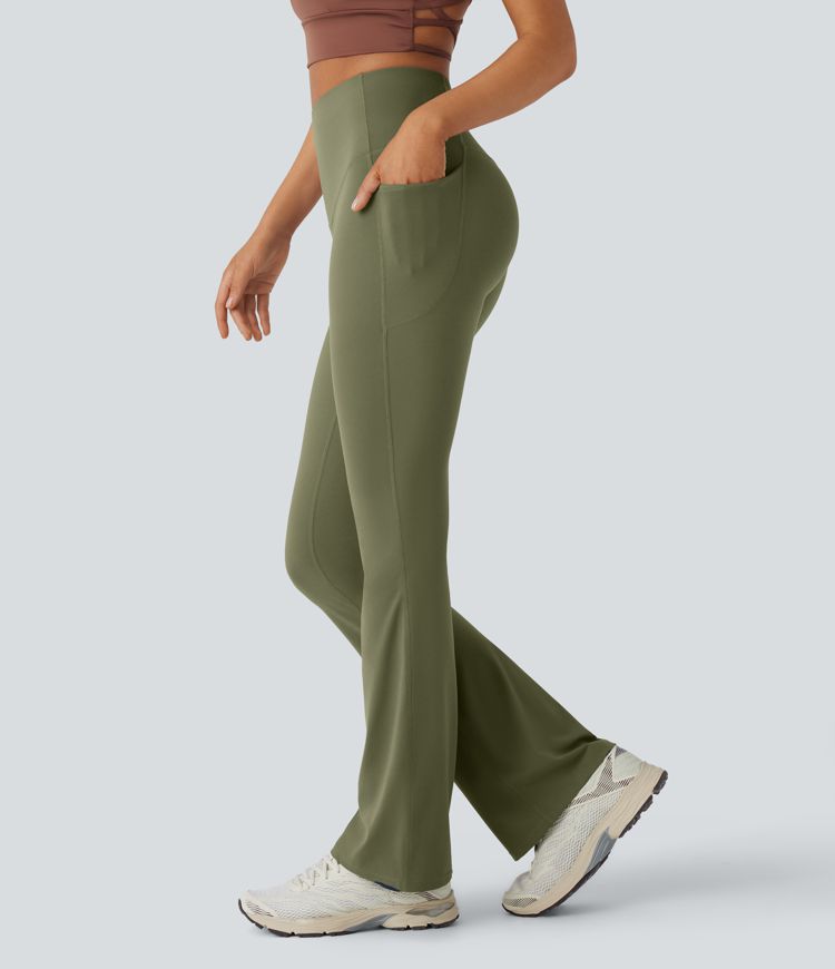 Halara UltraSculpt™ SoCinched High Waisted Tummy Control Side Pocket Shaping Yoga Bootcut Leggings