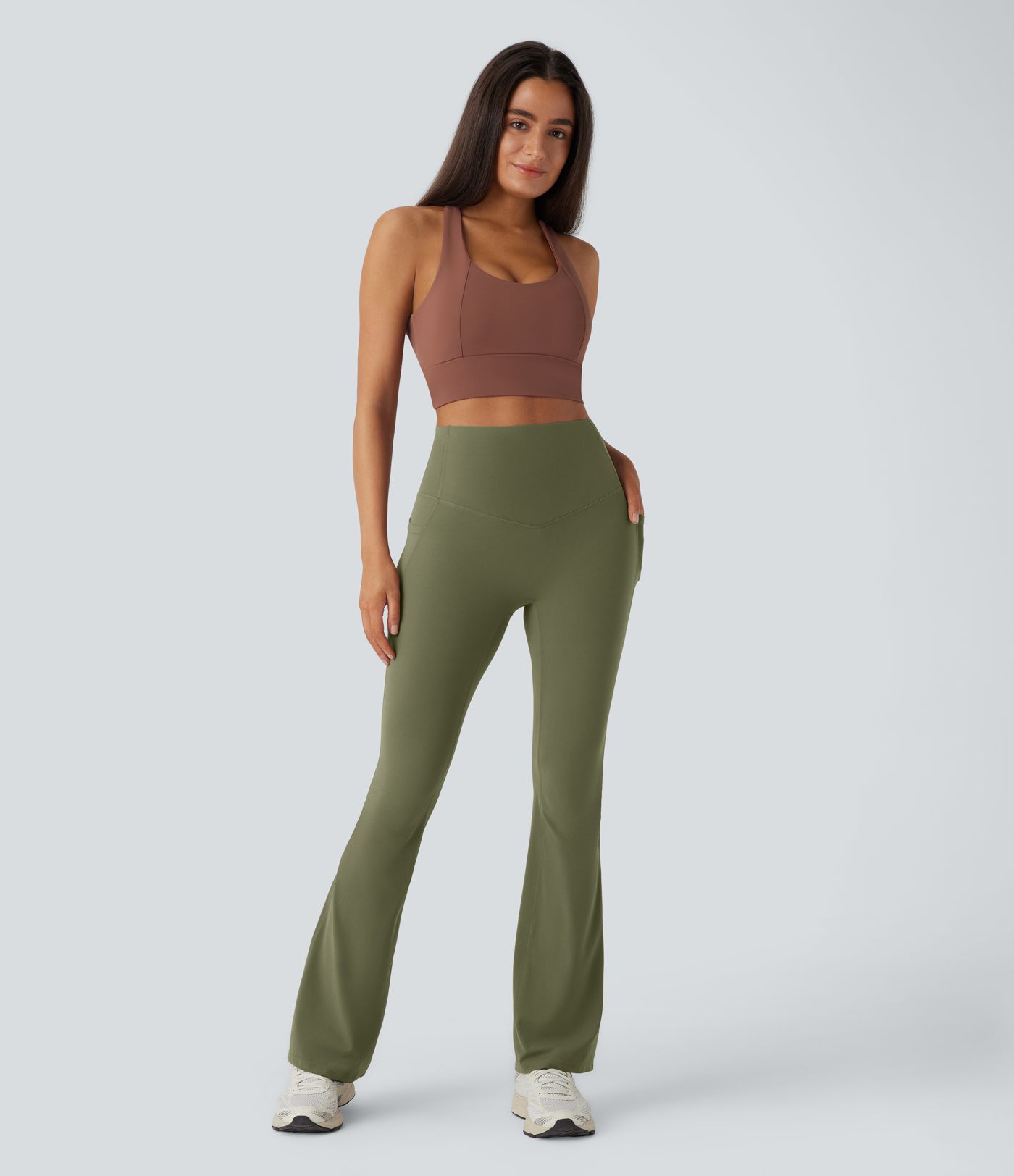 Halara UltraSculpt™ High Waisted Tummy Control Pocket Shaping Yoga Bootcut Leggings