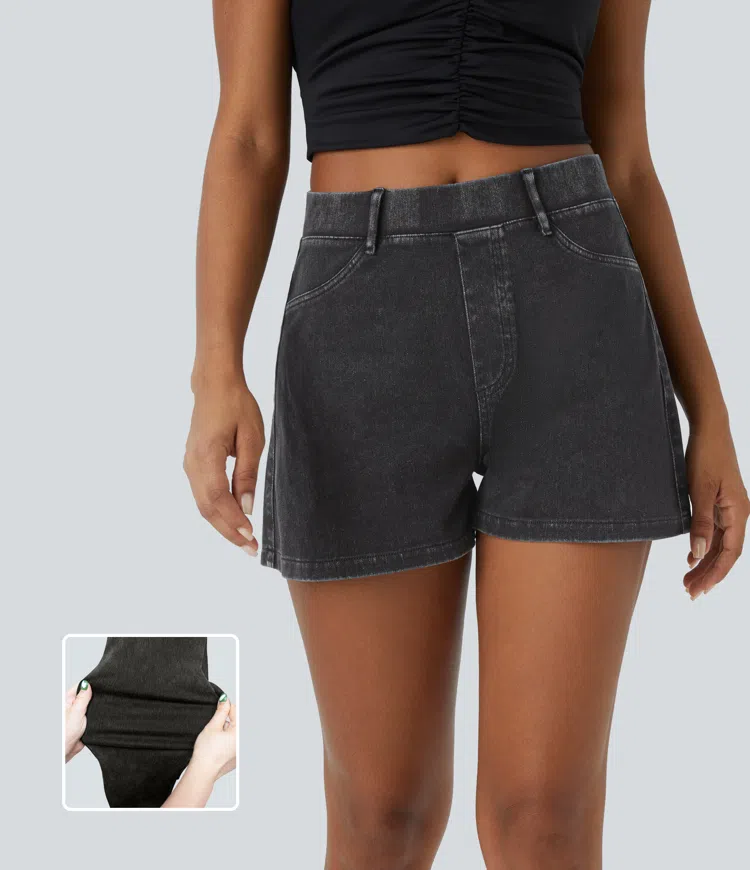 Halara Flex™ High Waisted Pocket Denim Casual Shorts 2.5''