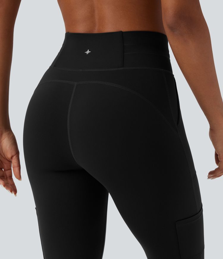 Halara UltraSculpt™ High Waisted Tummy Control Drawstring Hiking Bootcut Leggings with Pockets