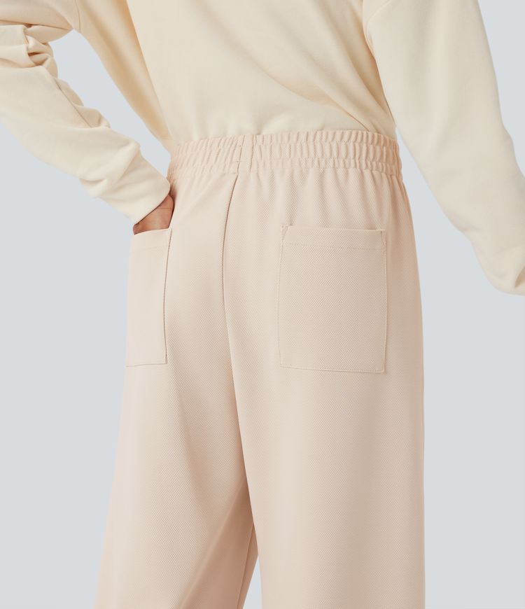 Mid Rise Straight Leg Workout Pants with Pockets